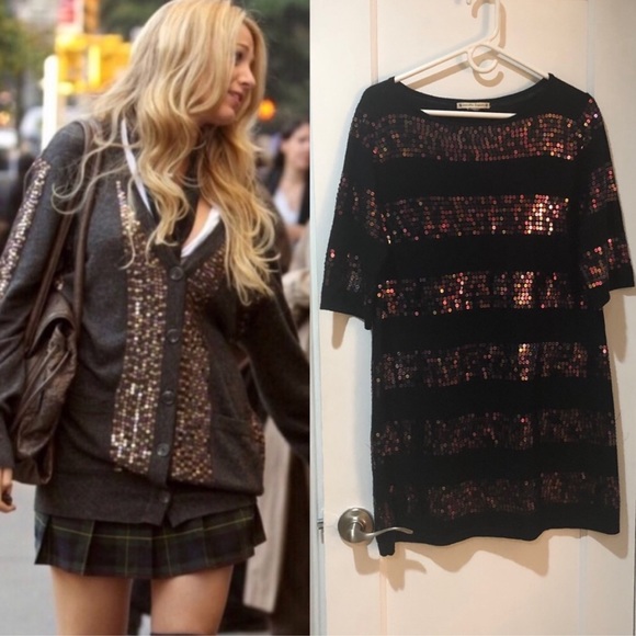 Nanette Lepore Dresses & Skirts - Nanette Lepore *black* sequin sweater dress XS